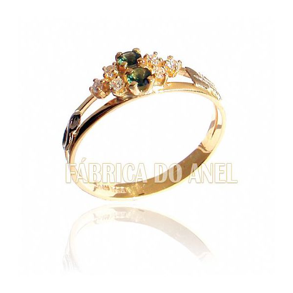 Anel De Formatura Feminino Em Ouro Amarelo 18k 0,750 Fa-156-z