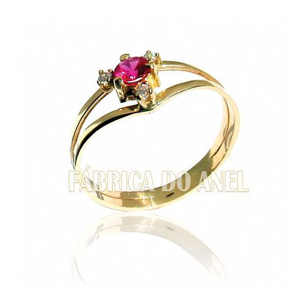 Anel De Formatura Feminino Em Ouro Amarelo 18k 0,750 Fa-161-z