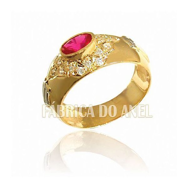 Anel De Formatura Em Ouro Amarelo 18k 0,750 Fa-166-z