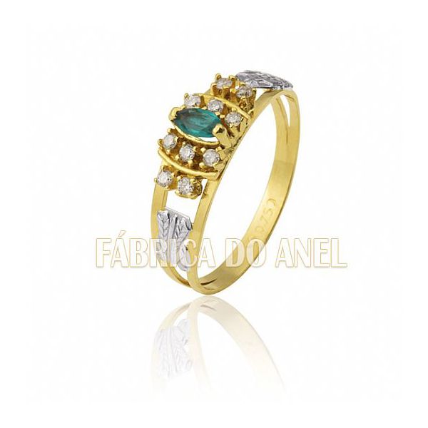 Anel De Formatura Feminino Em Ouro Amarelo 18k 0,750 Fa-174-z