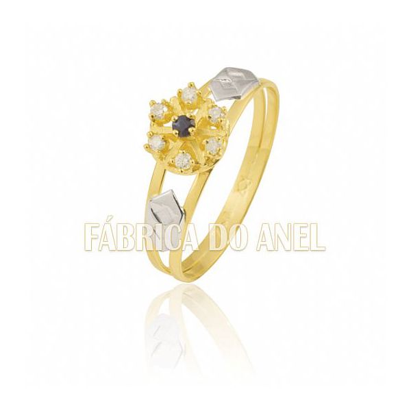 Anel De Formatura Feminino Em Ouro Amarelo 18k 0,750 Fa-179-z