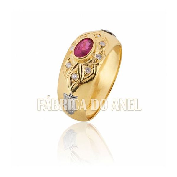 Anel De Formatura Em Ouro Amarelo 18k 0,750 Fa-188-z