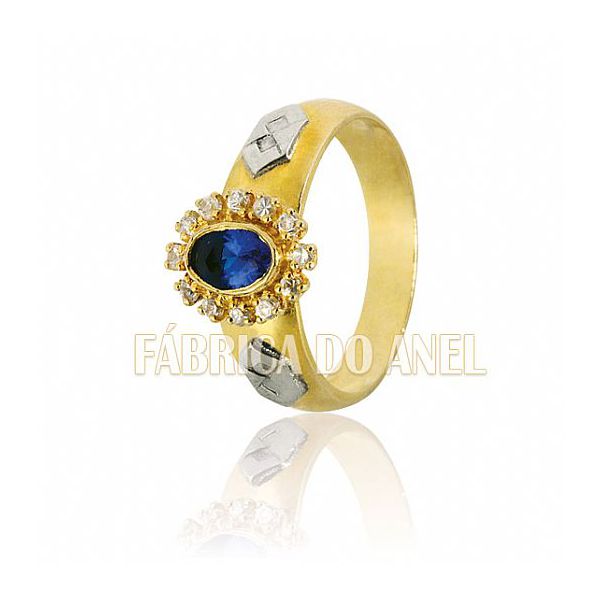 Anel De Formatura Feminino Em Ouro Amarelo 18k 0,750 Fa-231-n - FA-231-N - Fábrica das Alianças