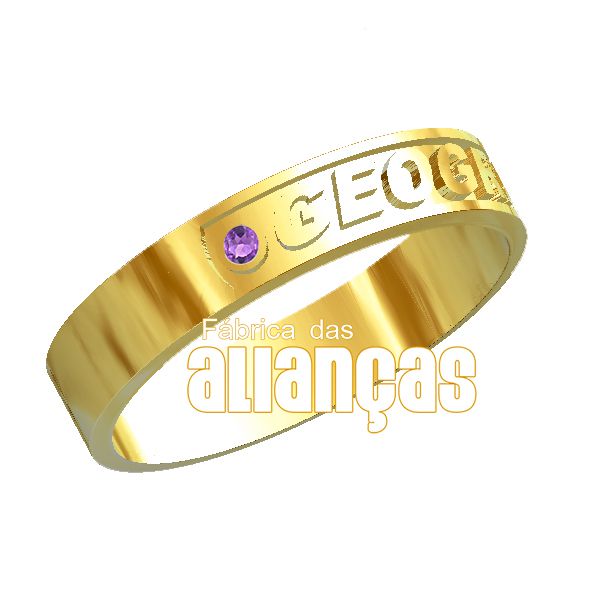 Anel De Formatura De Geografia Em Ouro Amarelo 18k 0,750 Fa-1005-n - FA-1005-N - Fábrica das Alianças