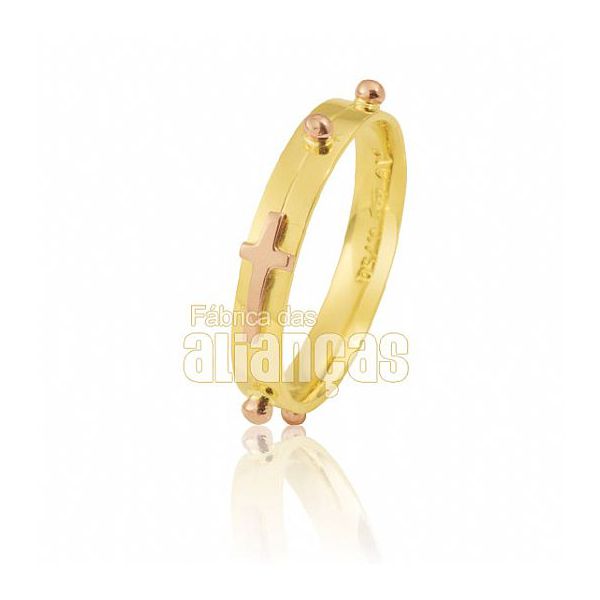 Anel Feminino Terço Em Ouro Amarelo 18k 0,750 - T-01 - Fábrica das Alianças