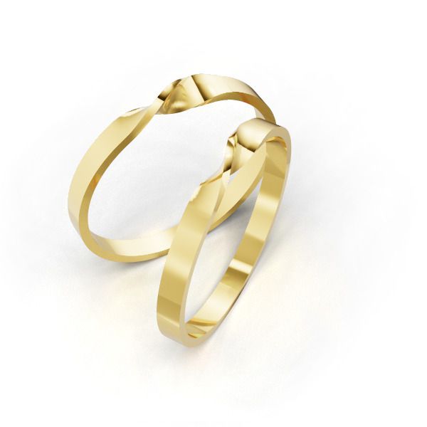 Alianças Torcida em Ouro 18k - FA-2502-N - Fábrica das Alianças