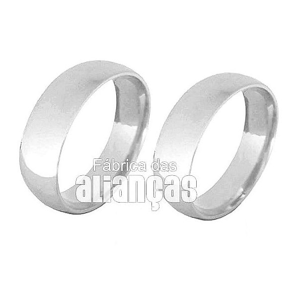 Alianças De Noivado e Casamento Em Ouro Branco 18k - FA-142-B - Fábrica das Alianças