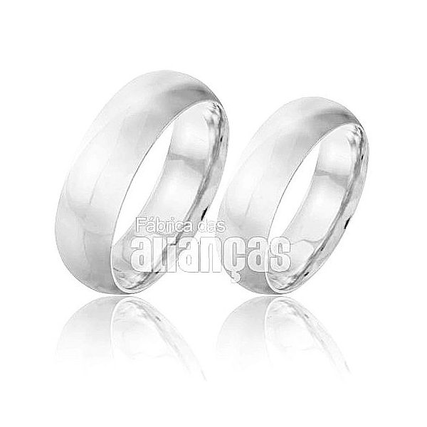Alianças De Noivado e Casamento Em Ouro Branco 18k 0,750 - FA-144-B - Fábrica das Alianças