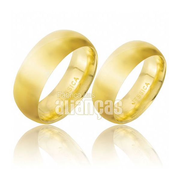 Alianças De De Ouro 18k Anatomicas De Casamento - FA-148 - Fábrica das Alianças