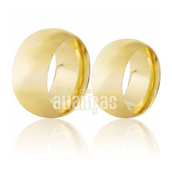 Par Aliança de Casamento em Ouro Amarelo 8mm com 12g - Lourdes Alianças