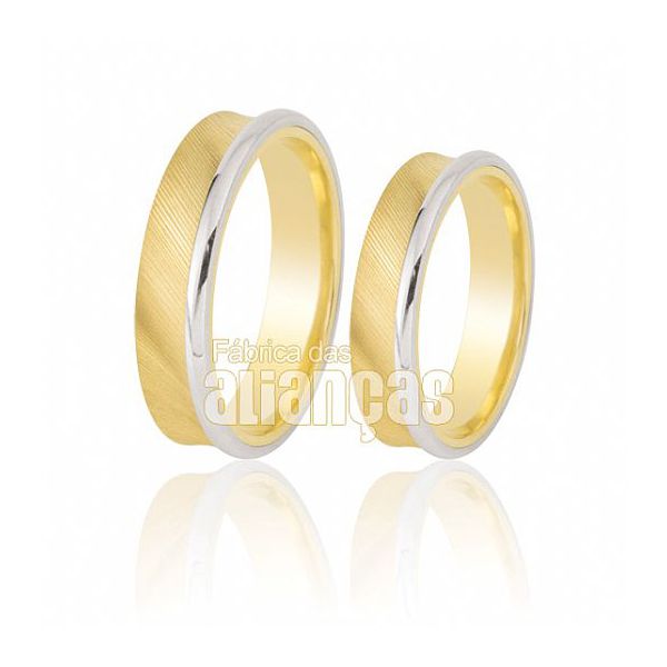 Alianças De Bodas Em Ouro Amarelo 18k 0,750 Fa-257