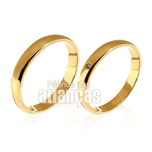 Alianças De Casamento Em Ouro 18k Com Diamantes
