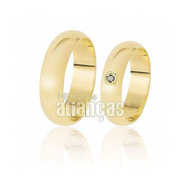 Alianças De Casamento Ouro Amarelo 18k Com Diamantes