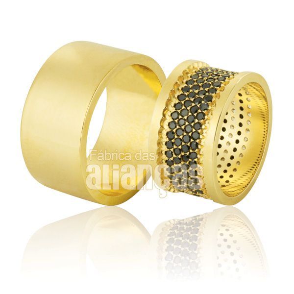 Alianças De Noivado e Casamento Em Ouro Amarelo 18k 0,750