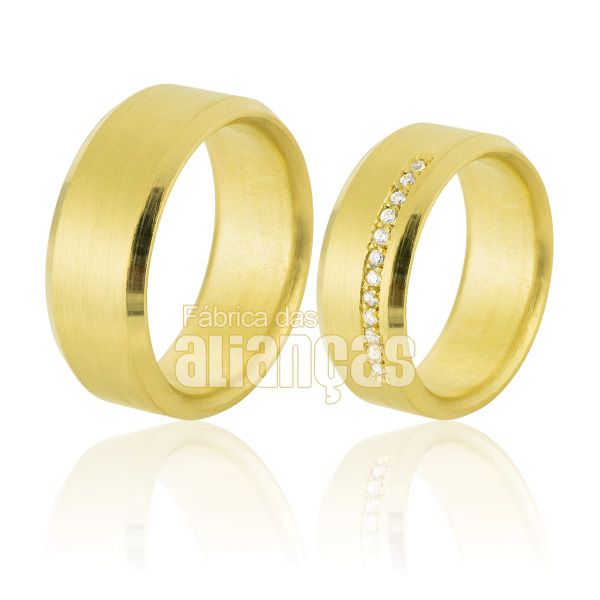 Alianças De Ouro 18k com Diamantes 