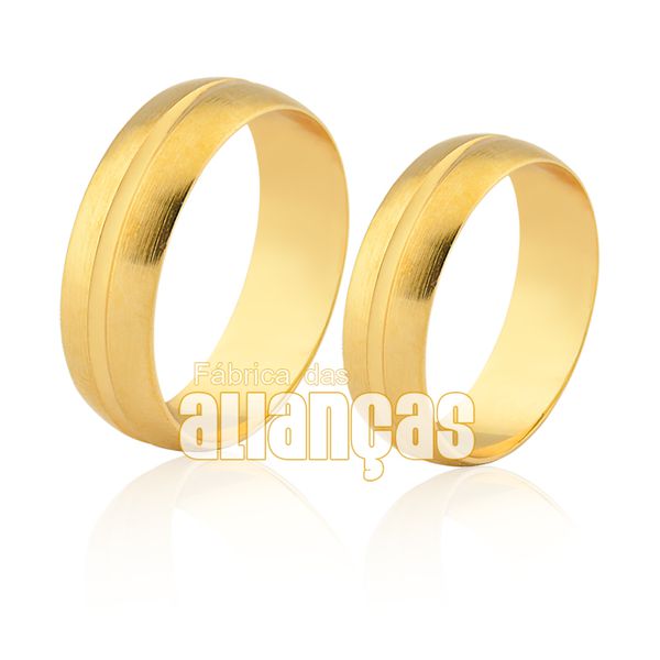 Alianças De Noivado e Casamento Em Ouro 18k - FA-1112 - Fábrica das Alianças