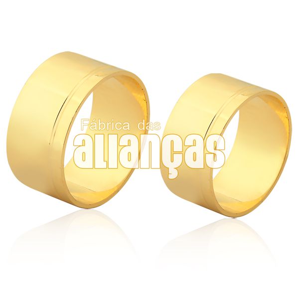 Alianças De Noivado e Casamento Em Ouro 18k - FA-1541 - Fábrica das Alianças