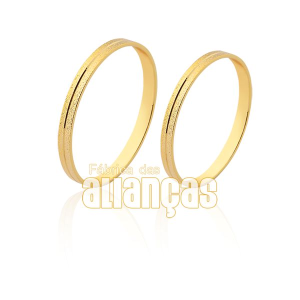 Alianças De Noivado e Casamento Em Ouro Amarelo 10k - FA-1545-10K - Fábrica das Alianças