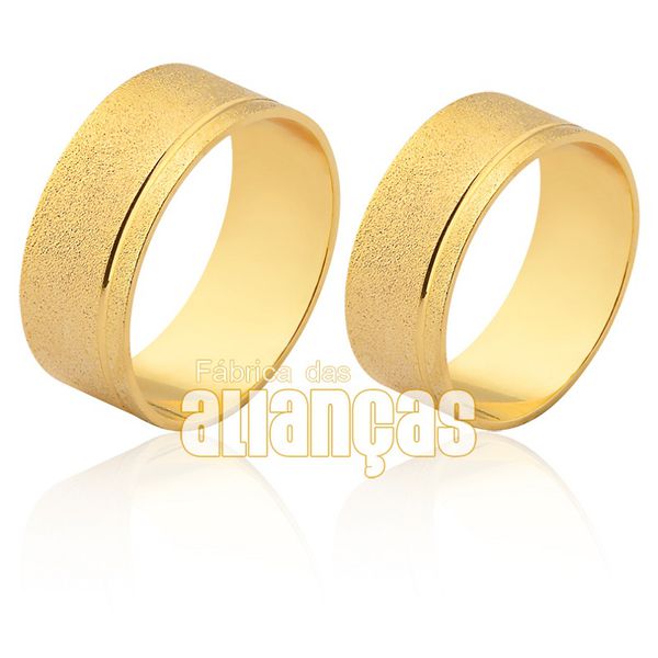 Alianças Baratas De Noivado e Casamento Em Ouro Amarelo 18k - FA-1557 - Fábrica das Alianças