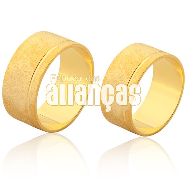 Lindas Alianças De Noivado e Casamento Em Ouro 18k - FA-1560 - Fábrica das Alianças