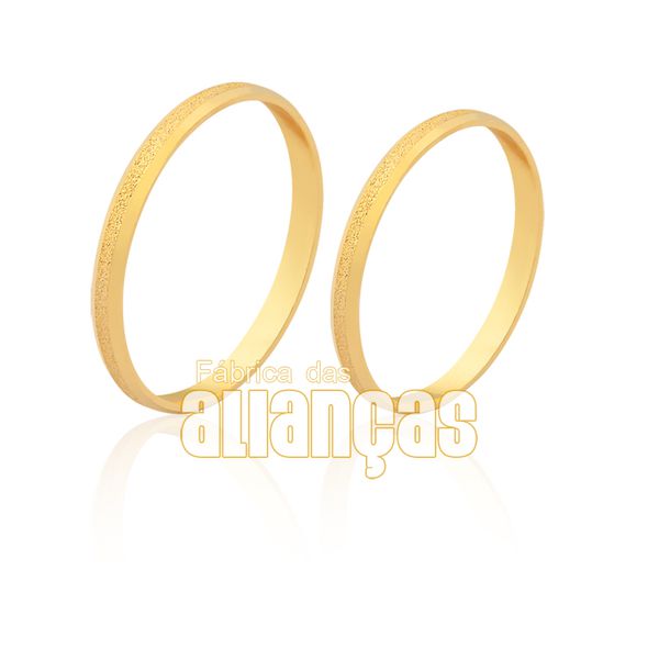Aliança Fina Diamantada Em Ouro 18k - FA-1588 - Fábrica das Alianças