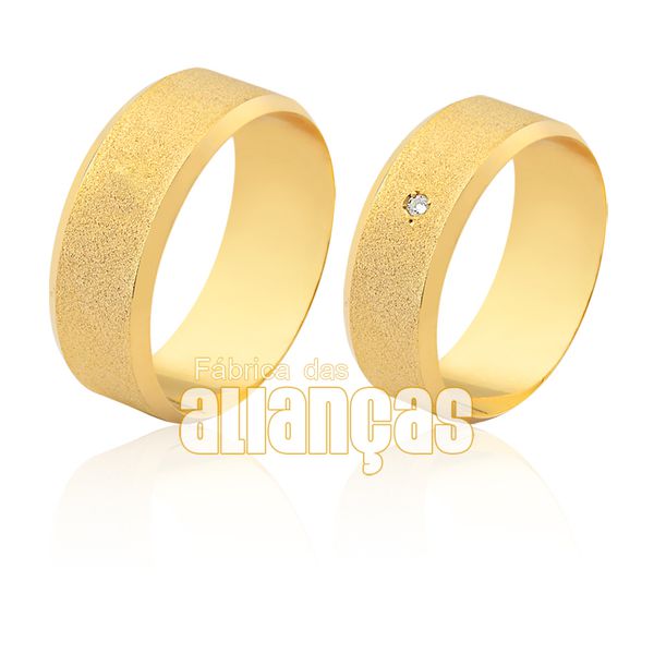 Alianças Em Ouro 18k Para Casamento e Noivado - FA-1597 - Fábrica das Alianças