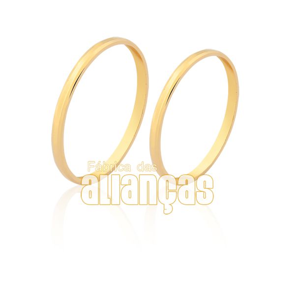 Alianças Delicada Em Ouro 18k - FA-1610 - Fábrica das Alianças