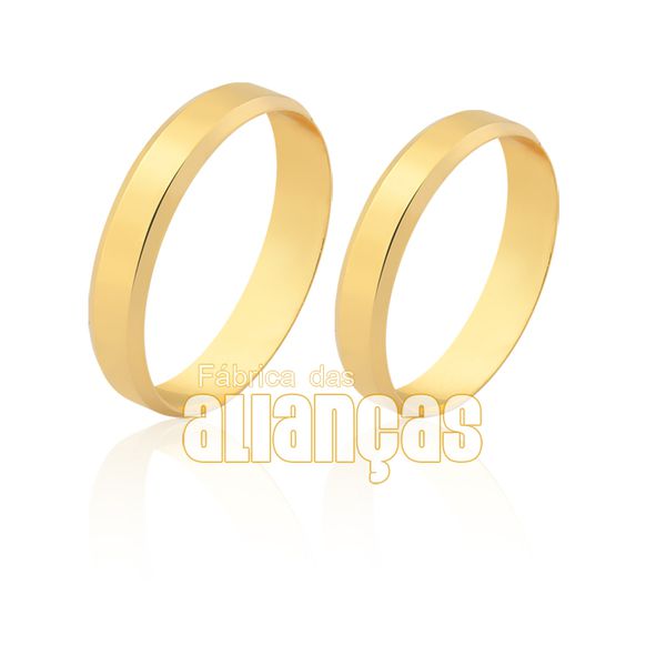 Alianças em Ouro Amarelo 10k - FA-1616-10K - Fábrica das Alianças