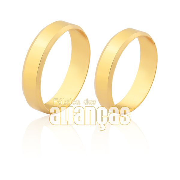 Aliança Simples Em Ouro 18k - FA-1618 - Fábrica das Alianças