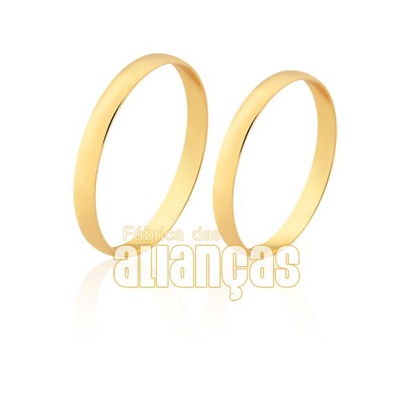 Alianças de Ouro Amarelo 10k - FA-1803-10K - Fábrica das Alianças