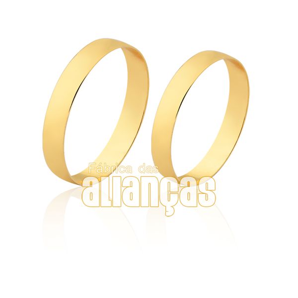 Alianças Finas Em Ouro Amarelo 18k - FA-1805 - Fábrica das Alianças