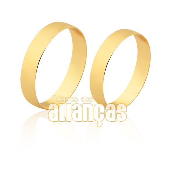 Alianças Simples e Delicada Com Ouro 18k - FA-1806 - Fábrica das Alianças