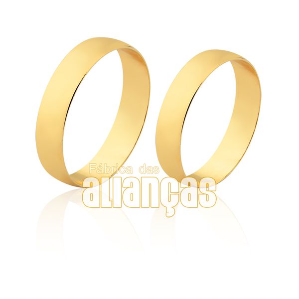 Par de Alianças de Ouro Amarelo 18K com Diamantes Aisuru