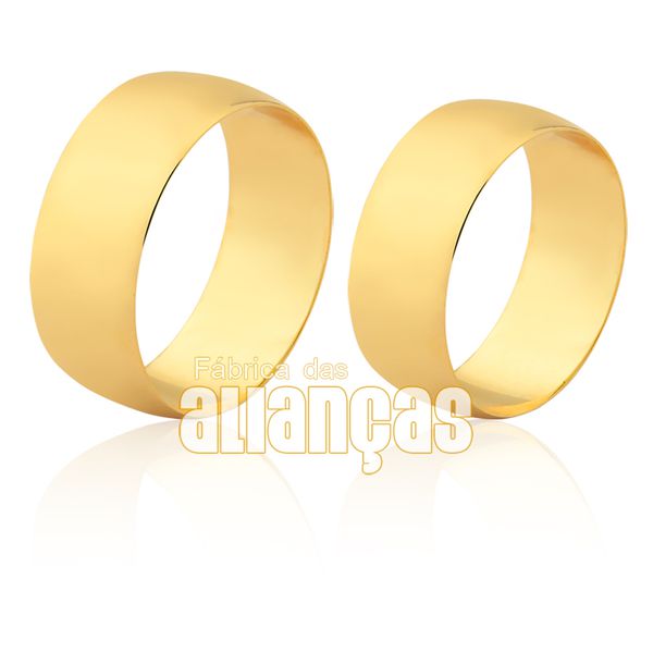 Alianças De Casamento Em Ouro Amarelo 10k - FA-1813-10K - Fábrica das Alianças