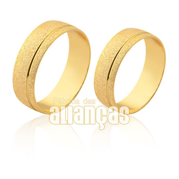 Alianças de Ouro 10k Diamantada - FA-1829-10K - Fábrica das Alianças
