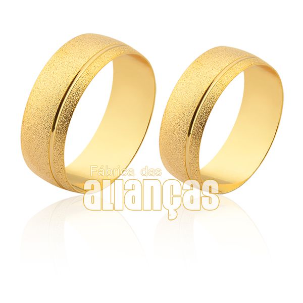 Aliança Em Ouro 10k Com Friso - FA-1832-10K - Fábrica das Alianças