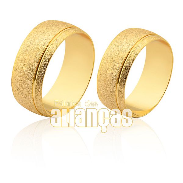 Aliança Em Ouro 10k Diamantada - FA-1833-10K - Fábrica das Alianças