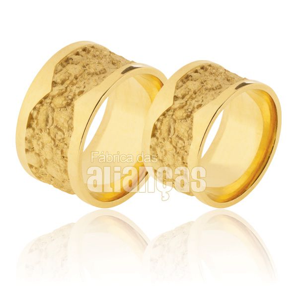 Alianças Personalizadas De Ouro 18k - FA-921 - Fábrica das Alianças