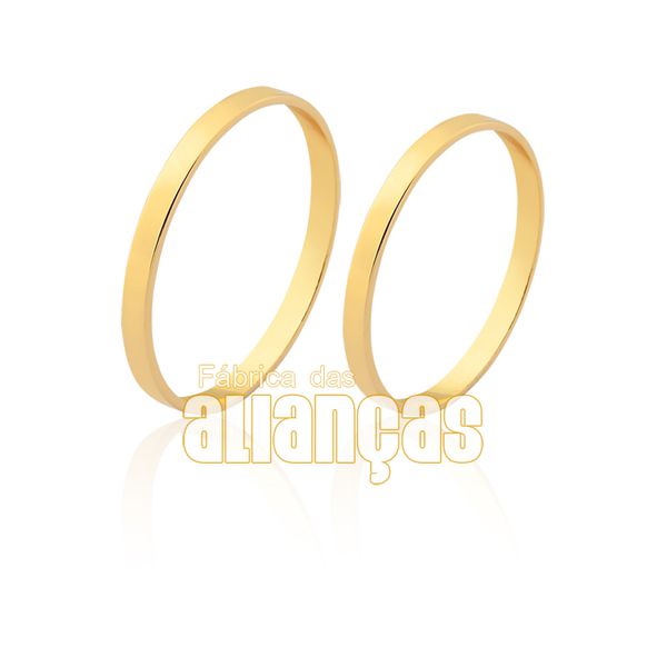 Alianças De Casamento De Ouro 10k - FA-1501-10K - Fábrica das Alianças