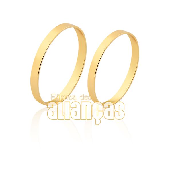 Alianças Reta De Ouro 10k - FA-1502-10K - Fábrica das Alianças