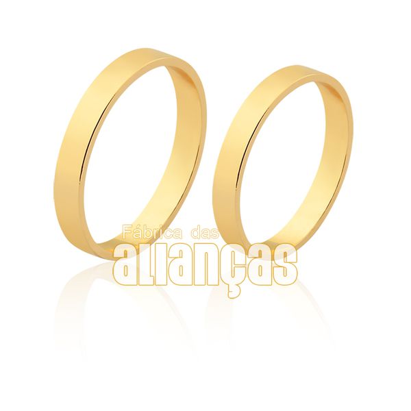 Alianças De Noivado e Casamento Em Ouro 18k - FA-1506 - Fábrica das Alianças