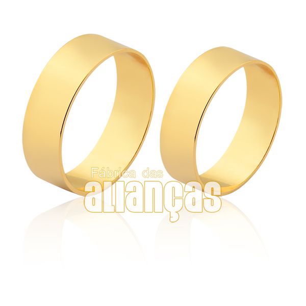 Lindas Alianças De Casamento Em Ouro Amarelo 10k - FA-1512-10k - Fábrica das Alianças