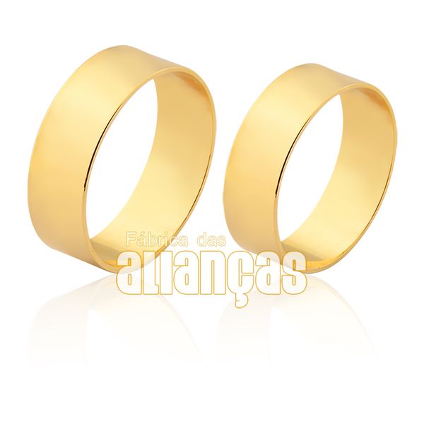 Alianças De Noivado e Casamento Em Ouro 18k - FA-1513 - Fábrica das Alianças