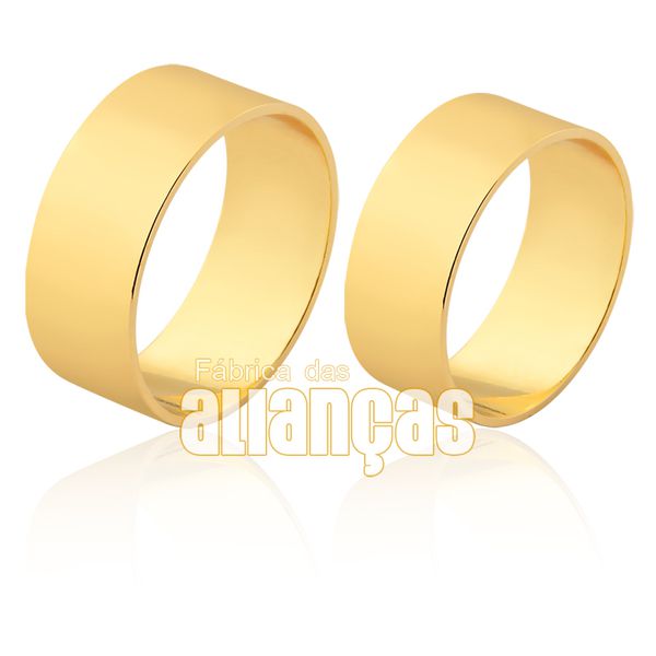 Alianças De Noivado e Casamento Em Ouro Amarelo 18k - FA-1516 - Fábrica das Alianças