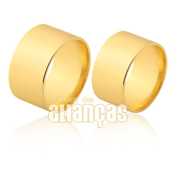 Alianças Lindas De Noivado e Casamento Em Ouro Amarelo 18k - FA-1519 - Fábrica das Alianças