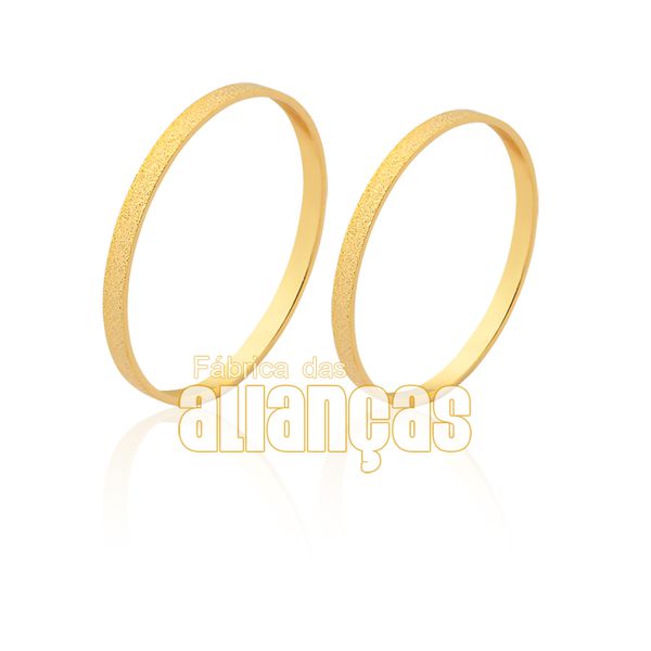 Alianças de Casamento Diamantadas Ouro - FA-1566 - Fábrica das Alianças