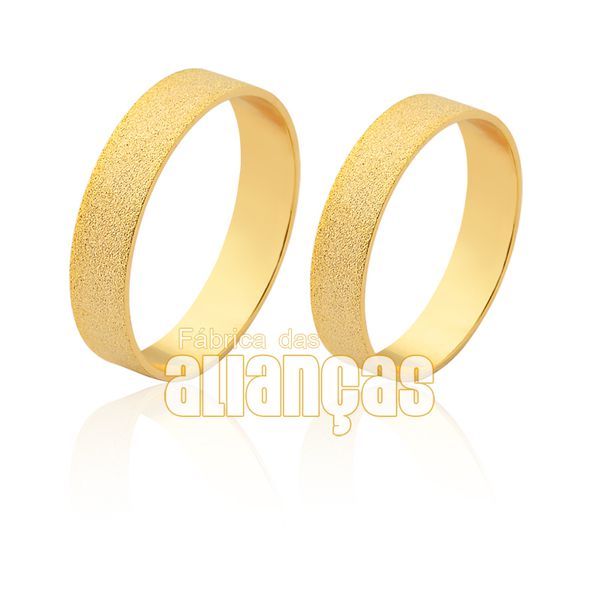 Alianças Retas Diamantadas em Ouro 10k - FA-1572-10K - Fábrica das Alianças