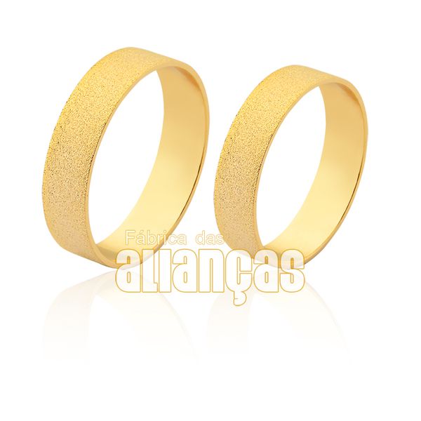 Aliança Em Ouro 18k Meia Cana - FA-1573 - Fábrica das Alianças