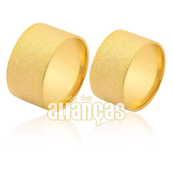 Alianças De Casamento Em Ouro 18k - FA-1585 - Fábrica das Alianças