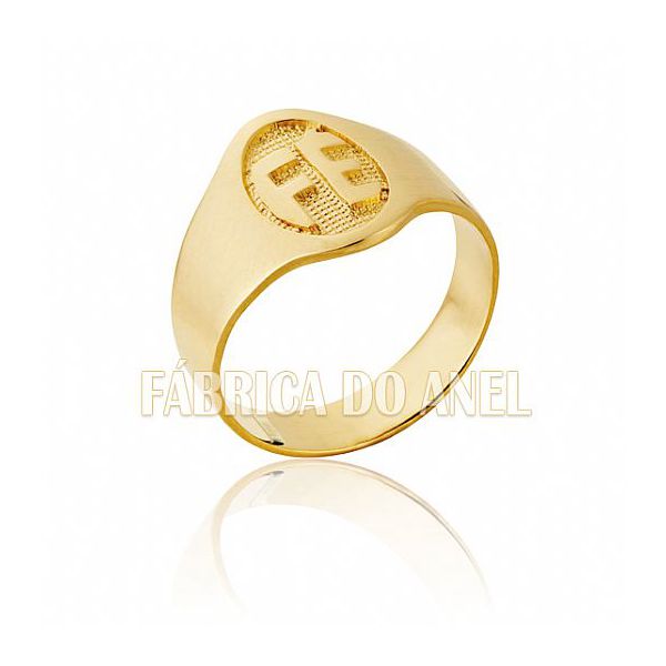 Anel Masculino Em Ouro Amarelo 18k 0,750 - A-623 - Fábrica das Alianças